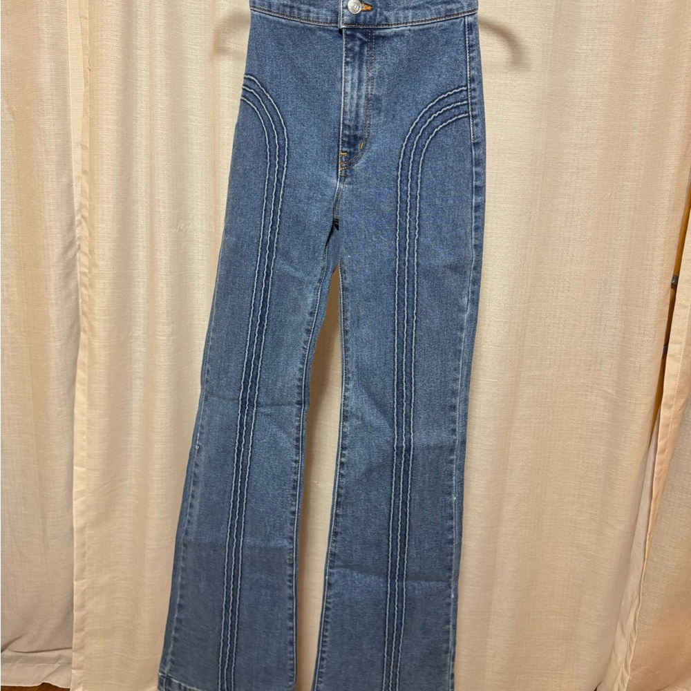REVICE Light Blue Flare & Wide Leg Jeans Classic Wash